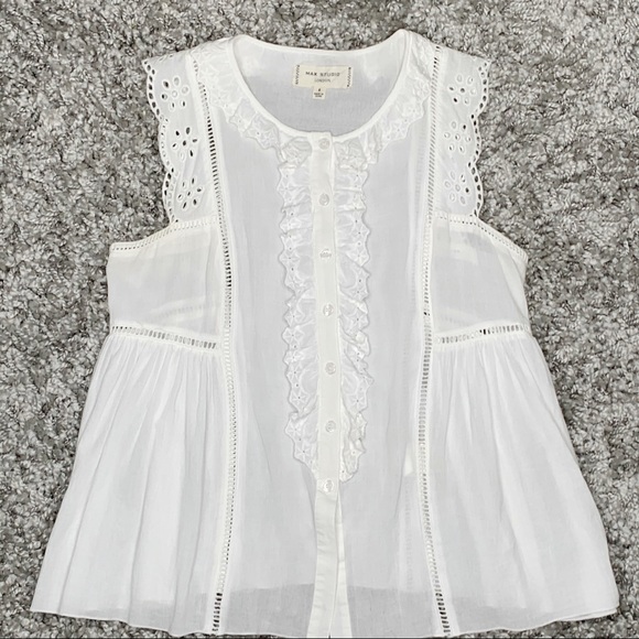 Max Studio Tops - 3/$30 MAX STUDIO eyelet ruffle button down top